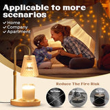 Candle Warmer Lamp with Timer - Adjustable Height Electric Wax Melter in Gold for Cozy Aesthetic Bedroom Home Decor Gift for Women Mother Friend Birthday Various Festivals