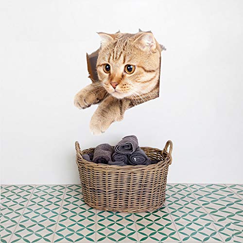 11PCS New 3D Removable Cartoon Animal Cats Large Wall Stickers, Easy to Peel Easy to Stick Safe on Painted Walls Cute Cat Decor Posters for Nursery Room Toilet Kitchen Offices