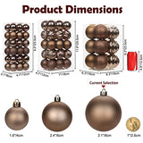 3.15" Christmas Ball Ornaments Brown 12 Pcs Shatterproof Christmas Tree Decorations Xmas Tree Medium Christmas Ornaments Balls with Hanging Loop for Halloween Wedding Holiday Party Wreath Home Decor