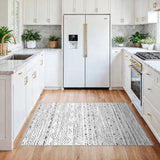 3x4 Area Rug Washable Moroccan: Non Slip Entryway Floor Mat Grey