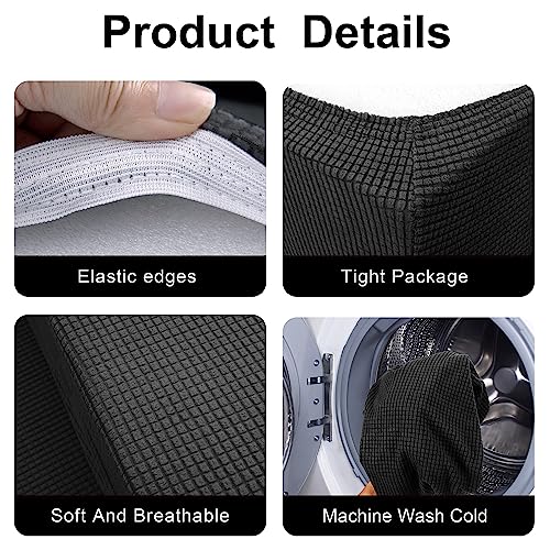 Tlswshsy RV Dinette Cushion Covers-Stretchable Loveseat Sofa Furniture Protector -Elastic Camper Cushion Slipcoversfor RV Camper Car Bench (Black)
