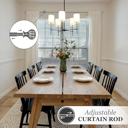 Kenney - 71631 Rachel Standard Decorative Window Curtain Rod, 28 to 48-Inch, Italian Pewter