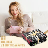 21st Birthday Gifts for Her - Gifts for 21 Year Old Female - 21 Birthday Decorations for Her - Twenty-one YR Bday Gift for Women Female Daughter Niece Sister Girlfriend Ideas Blanket 50"x60"