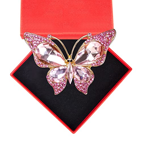 WaaHome Pink Butterfly Christmas Ornaments 2026 - Beautiful Metal Monarch Butterfly Keepsake Ornament for Christmas Tree Decorations Gifts for Women Girls Mom Sisters