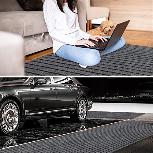2' x 6' Runner Rugs with Rubber Backing, Indoor Outdoor Utility Carpet Runner Rugs, Stripe Gray, Can Be Used as Aisle for The RV and Boat, Laundry Room and Balcony