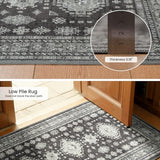 2x5 Runner Rug Washable Non Slip Small Mat for Entry Hallway, Charcoal Gray
