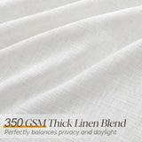 Pinch Pleated Linen Curtains 90 Inches Long for Living Dining Room Bedroom 2 Panel Set Natural Cream Birch Pinch Pleat Curtain 90 Inch Neutral Boho Floor to Ceiling Curtains Semi Sheer Linen Drapes