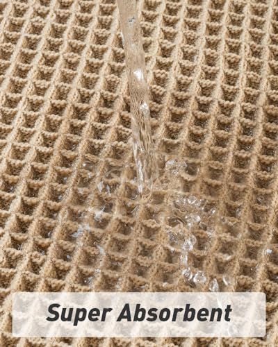 Upgraded Waffle Bath Mat Set of 2 Absorbent Non Slip Bathroom Mat 17" x 24"