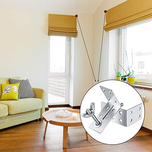 Jetec Roman Shade Wall l Bracket and Wingnut Ceiling or Wall Mount Brackets Mounting Installation L-mounts for Roman Shade Home Window Drapery Use(4 Pieces)