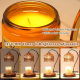 Funistree Flower Candle Warmer Lamp with Timer, Dimmable Candle Lamp Warmer, Christmas Birthday Gifts for Women Mom Her, Housewarming Home Decor, Lotus Wax Warmer for Yankee Candles - Lily Amber