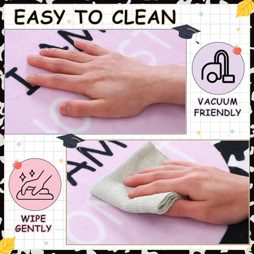 BreezeHug 7.5 x 12 ft Classroom Rug Pastel Composition Notebook Rug Back to School Supplies Educational Area Classroom Carpet Positive Affirmation Station Carpet for Teaching Playroom Read Room Decor