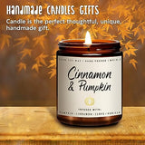 Cinnamon & Pumpkin Scented Candle – Fall Candles for Home Scented, Soy Candles for Home, 7 oz Cozy Pumpkin Candle for Women & Men, Autumn Décor & Holiday Gifts