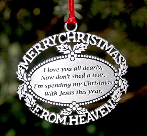 ® Pewter Finish Keepsake Memorial Ornament with Poem in Gift Box - Rememberance Gift for Christams Trees or Year Round Respect for a Departed Loved One.