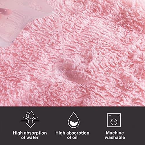 Hexagon Rug Pad Mat for Kids Playhouse Play Tent Soft Coral Pink