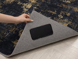 Sasttie 2x6 Runner Rug, Modern Abstract Hallway Carpet, Black & Gold