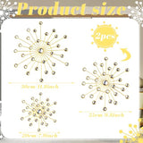 Blulu 4 Pcs Metal Wall Decor Bling Crystal Wall Art Cast Iron Rhinestones Sunburst Decor Starburst Art Hanging Diamond Accents Home Decorative for Living Room Bedroom Entryway(Gold)