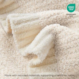 Snuggle Sac Buttery Ivory Throw Blanket for Couch, Reversible Super Soft Knitted Blankets, Warm Cozy Knit Fuzzy Plush Lightweight Throws Dupes for Sofa, Bed, Picnic, Ivory, 50 x 60 inches