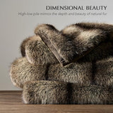 EVERGRACEHOME Luxury Faux Fur Throw Blanket, Soft Fluffy Faux Mink Blankets for Bed, Couch, Sofa, Thick Cozy Plush Warm Fur Throws with Reversible Velvet, Ombré Sable Brown, 50"x60"