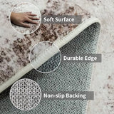 2x5 Washable Runner Rug for Hallway: Non Slip Entryway Runners Rugs Easy-to-Clean - Soft Living Room Bedroom Carpet - Thin Low Pile Floor Mat - Pinkish Beige Brown