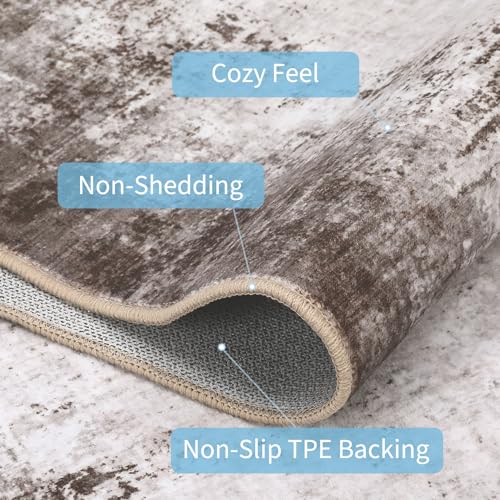 GarveeHome Abstract Area Rugs 5x7 Ultra-Soft Modern Indoor Carpet Brown