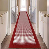Hallway Runner Rug 2x10ft Red Kitchen Floor Mat Modern Geometric Non Slip Throw Rugs Busy Traffic Extended Indoor Doormat Machine Washable Accent Carpet forBedroom Living Room Valentine's Day