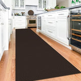 KOZYFLY 3x12 Washable Non Slip Long Runner Rug, Dark Coffee/Brown