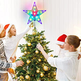 Christmas Tree Topper, FISHOPE 9.5" Tree Toppers Christmas Decorations Lighted Star, Multicolour Tree Topper Star with Lights 31 LED for Xmas Holiday Party Gift Décor (3AA Battery Powered)