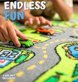 ToyVelt Carpet Playmat Kids Rug - Medium 43” x 26” Educational City Road Traffic Mat for Kids Ages 3–12 - Preschool Rug & Play Room Carpet with Skid-Proof Backing - Bedroom & Playroom