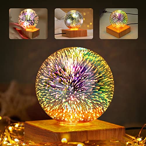 3D Fireworks Christmas Projector Lamp for Bedroom Study Art Decor Lighting Fixtures