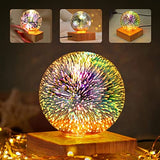 3D Fireworks Christmas Projector Lamp for Bedroom Study Art Decor Lighting Fixtures