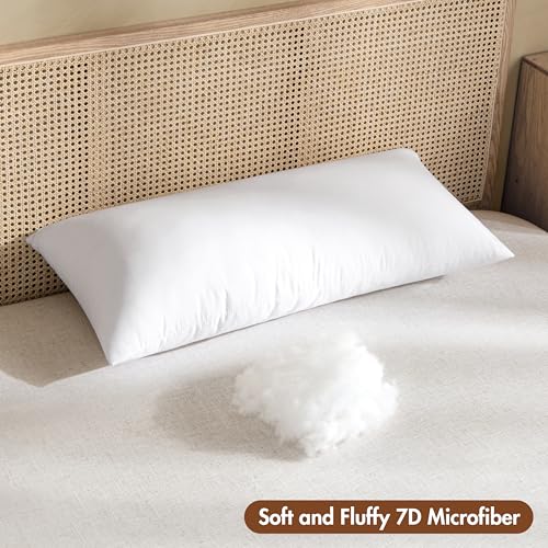 MIULEE 14x36 Inch Throw Pillow Insert Premium Throw Pillow Virgin Microfiber Stuffer Rectangle Pillow for Sofa Bed Couch