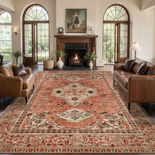 Tangsoo Boho 5x7 Washable Area Rugs for Living Room, Non Slip Indoor Rug