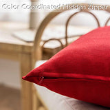 Home Brilliant Red Outdoor Pillows Christmas Waterproof Linen Pillow Covers Farmhouse Rectangle Lumbar Throw Pillow for Living Room Balcony Patio Couch, Pack of 4, 12 inch x 20 inch (30 x 50 cm)
