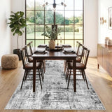 5x10 Rug for Living Room: Non-Slip Washable Hallway Runner Rug Black