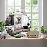 Itrue 12 Inch Small Round Decorative Wall Mirror, HD Silver-Coated Glass with Brushed Black Metal Frame, Minimalist Modern Accent Mirror for Vanity, Narrow Walls, Bathroom, Bedroom & Entryway