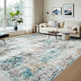 8x10 Area Rugs for Living Room Large Washable Abstract Rug Multi Color