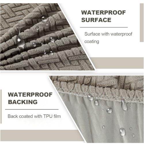 Armless Accent Chair Cover Waterproof Slipper Accent Chair Slipcovers Stretch Side Accent Chair Cover Without Arms Washable Armless Chair Covers for Living Dining Bedroom Set of 1 Taupe