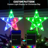 7.6" Christmas Tree Topper Star, RGB LED Lighted Star Tree Top w/Remote Control&APP, Scene Mode, DIY, Dimmable, Timer, Multicolour Lighted Treetop for Xmas Trees Holiday Party Gift Decorations
