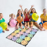 JarThenaAMCS 3.3 x 4 Ft Smile Face Area Rug Large Emotion Mat Colorful Composition Non-Slip Soft Fluffy Mental Health Floor Carpet for Back to School Living Bedroom Playroom