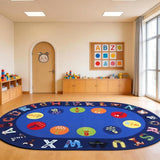 lotoo Classroom ABC Rug, Kids Rugs for Playroom, Preschool Educational Carpet for Learning Alphabet Animals Words Numbers, Kids Daycare Nursery Play Mat for Toddlers Children Bedroom Playroom