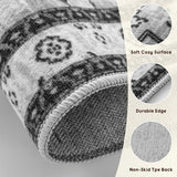 LBRO2M Boho Area Rug 8X10 Washable Rugs for Bedroom Low Piles Indoor Rugs, Non Slip Soft Carpet for Living Room, Dining Room, Gray Rug Foldable Pet Friendly Area Rugs Stain Resistant (8'X10' Gray)