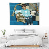 BionZax I Took Her To My Penthouse and I Freaked It Ravi Tapestry for Bedroom Aesthetic, Funny and Meme Tapestries for College Dorm and Living Room - Small Size 30"x40"