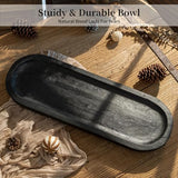 Hanobe Extra Large Wood Decorative Bowl for Table Centerpiece, 25.5" Black