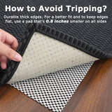 KOZYFLY 2x5 Runner Rug, Washable Non Slip Kitchen Hallway Rug, Black/Grey