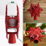 Christmas Tree Topper Lighted with 6 Projected Patterns -Snowflake Tree Topper Magic Rotating Lights -3D Glitter Dynamic Projector Xmas Tree Topper for Festive Party Decorations (Red)