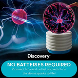Discovery™ Plasma Globe Lamp - Touch & Sound Sensitive Lightning| Electric Tesla Coil Base Design| Educational STEM Toy| Home & Room Décor| Light-Up Plasma Orb| Interactive Globe| Fun Science Gift