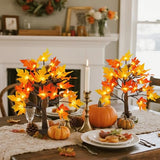 Cllayees Fall Decorations fo Home 2 Pack 18" Lighted Maple Tree | Timer, Thanksgiving Autumn Table Decor, For Office, Desk, Table Centerpiece, Bedroom