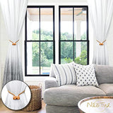 NazTur Magnetic Curtain Tiebacks- Upgrade 2022 with a Thicker Twist Rope & Strong Magnet Tieback Window Treatment Holdbacks Draperies Holders Decorative Drape Handmade Tie Back (Gold, 2)