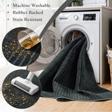 8x10 Washable Area Rug, Checkered Rug for Living Room(8x10,Black-L)