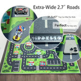 Road Rug for Kids, 2'7" x 3'11", Toy Car Play Rug Mat Carpet with Construction Town Style in Playroom Children Bedroom, Educational City Rugs for Boys Aged 3-12 Years Old